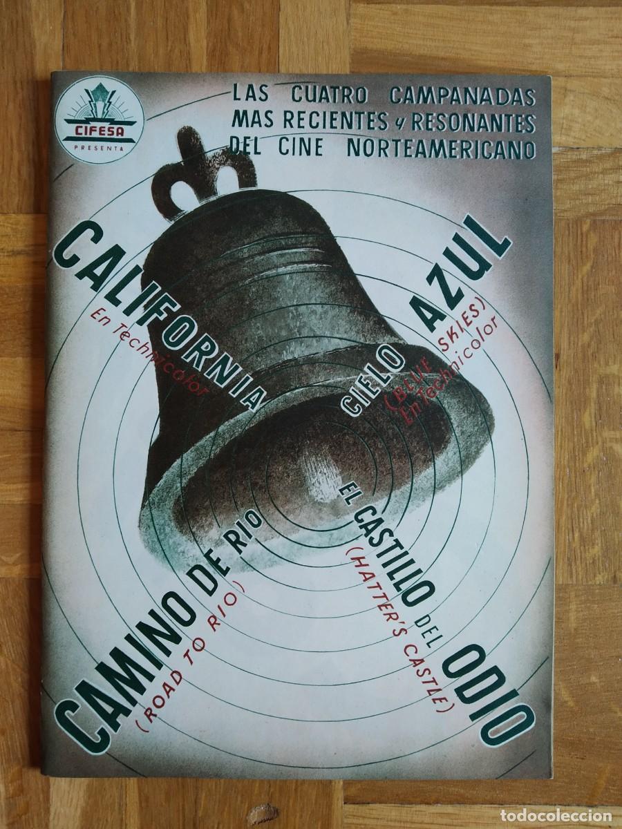 Cine: GUIA PROGRAMA CIFESA CALIFORNIA, CIELO AZUL, CAMINO DE RIO, EL CASTILLO DEL ODIO FRED ASTAIRE VER