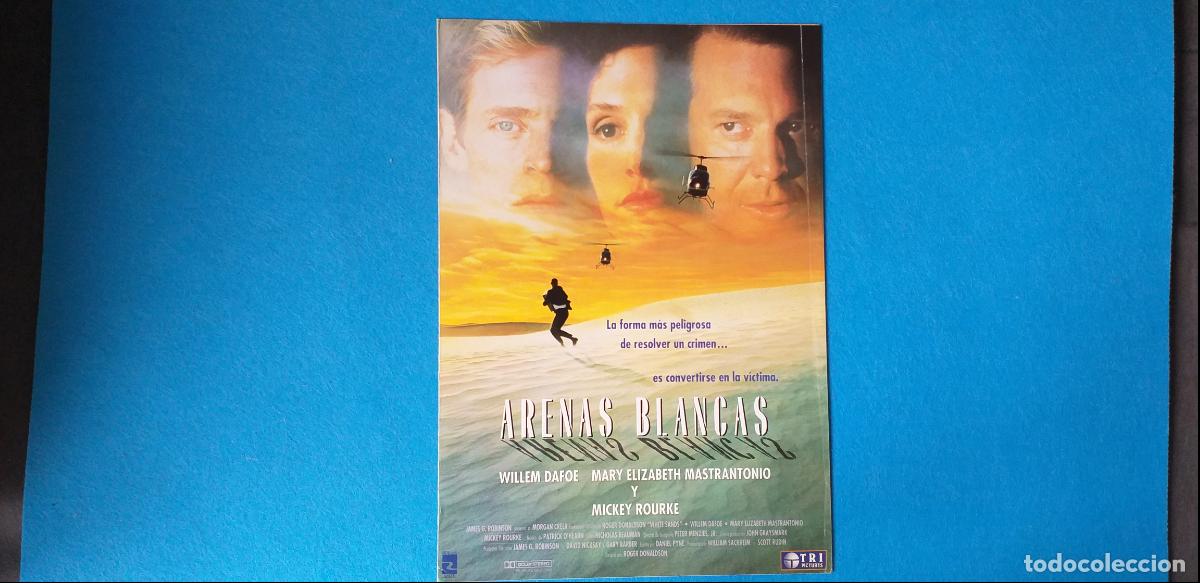 Kino: Guia triptico: Arenas Blancas. Roger Donaldson, Willem Dafoe, Mary Elizabeth Mastrantonio.