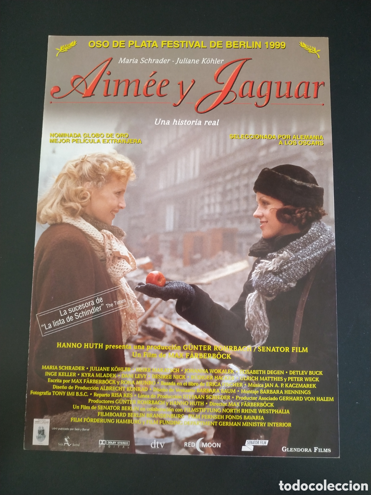 Cine: AIMEE Y JAGUAR - MARIA SCHRADER Y JULIANE KOHLER - OSO DE PLATA 1999 - GU&Iacute;A ORIGINAL DE CINE B61