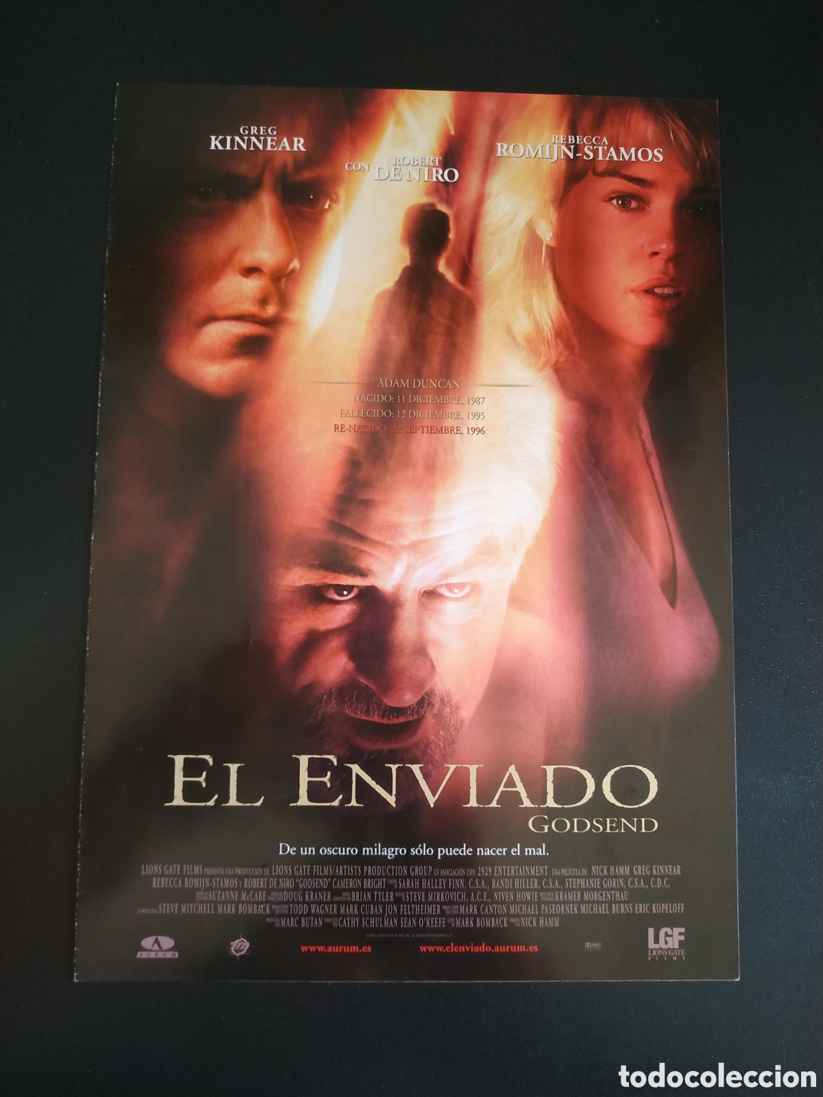 Cine: EL ENVIADO - ROBERT DE NIRO CON GREG KINNEAR Y REBECCA ROMIJN STAMOS - GU&Iacute;A DE CINE ORIGINAL B62