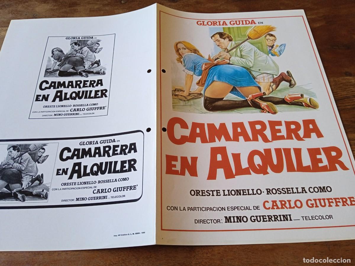 Cine: Camarera en alquiler - Gloria Guida, Oreste Lionello, Carlo Giuffre - Guia original Alianza 1980
