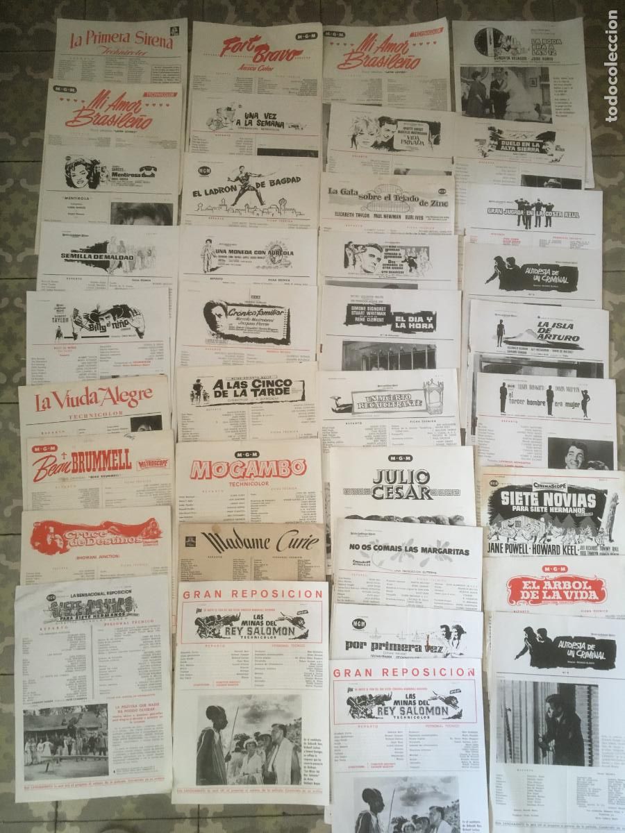 Cine: metro goldwyn mayer lote 37 guias publicitarias de cine antiguas