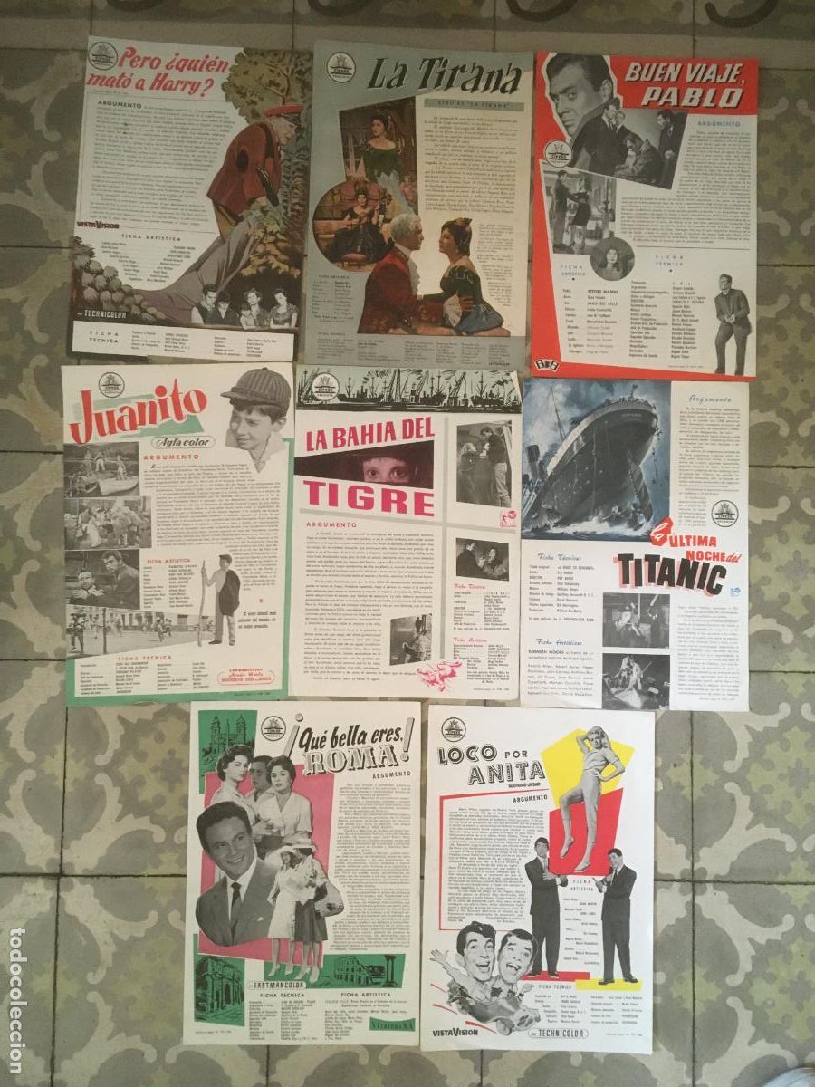 Cine: cifesa lote 8 guias publicitarias de cine antiguas