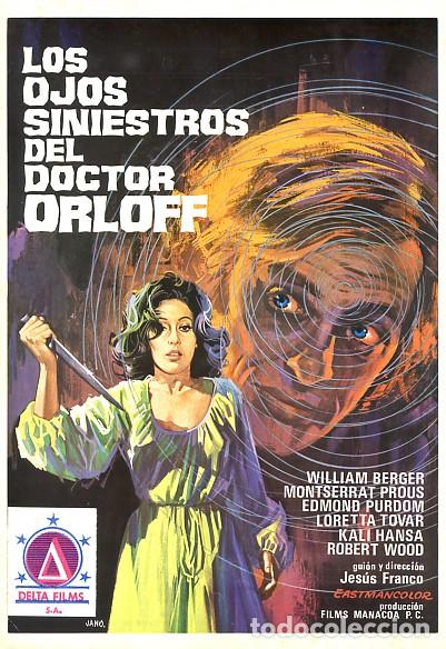 Cine: LOS OJOS SINIESTROS DEL DOCTOR ORLOFF GU&Iacute;A ORIGINAL SIMPLE ESTRENO TERROR DE CULTO JES&Uacute;S FRANCO