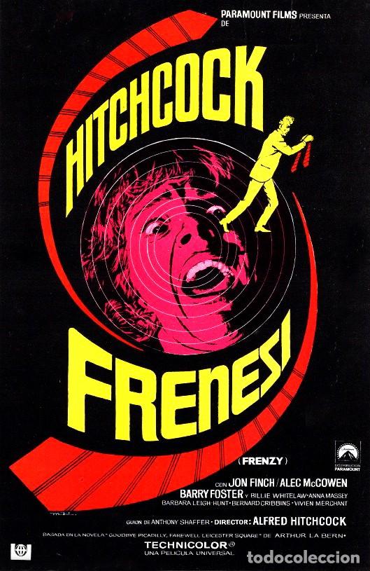 Cine: FRENESI GU&Iacute;A ORIGINAL DOBLE CON FOTOS DE SU ESTRENO EN ESPA&Ntilde;A TERROR DE CULTO ALFRED HITCHCOCK