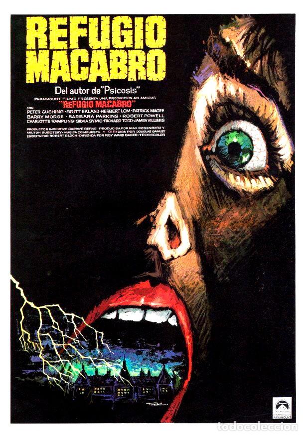 Cine: REFUGIO MACABRO GU&Iacute;A ORIGINAL DOBLE CON FOTOS DE SU ESTRENO EN ESPA&Ntilde;A TERROR PETER CUSHING