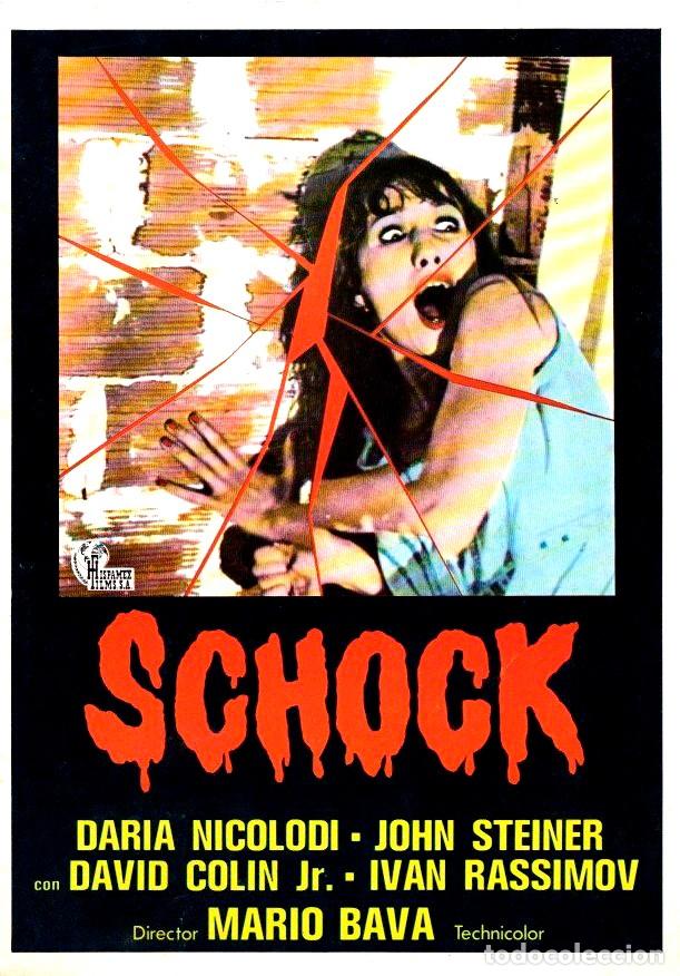 Cine: SCHOCK GU&Iacute;A ORIGINAL DOBLE CON FOTOS DE SU ESTRENO EN ESPA&Ntilde;A TERROR DE CULTO DEL MAESTRO MARIO BAVA