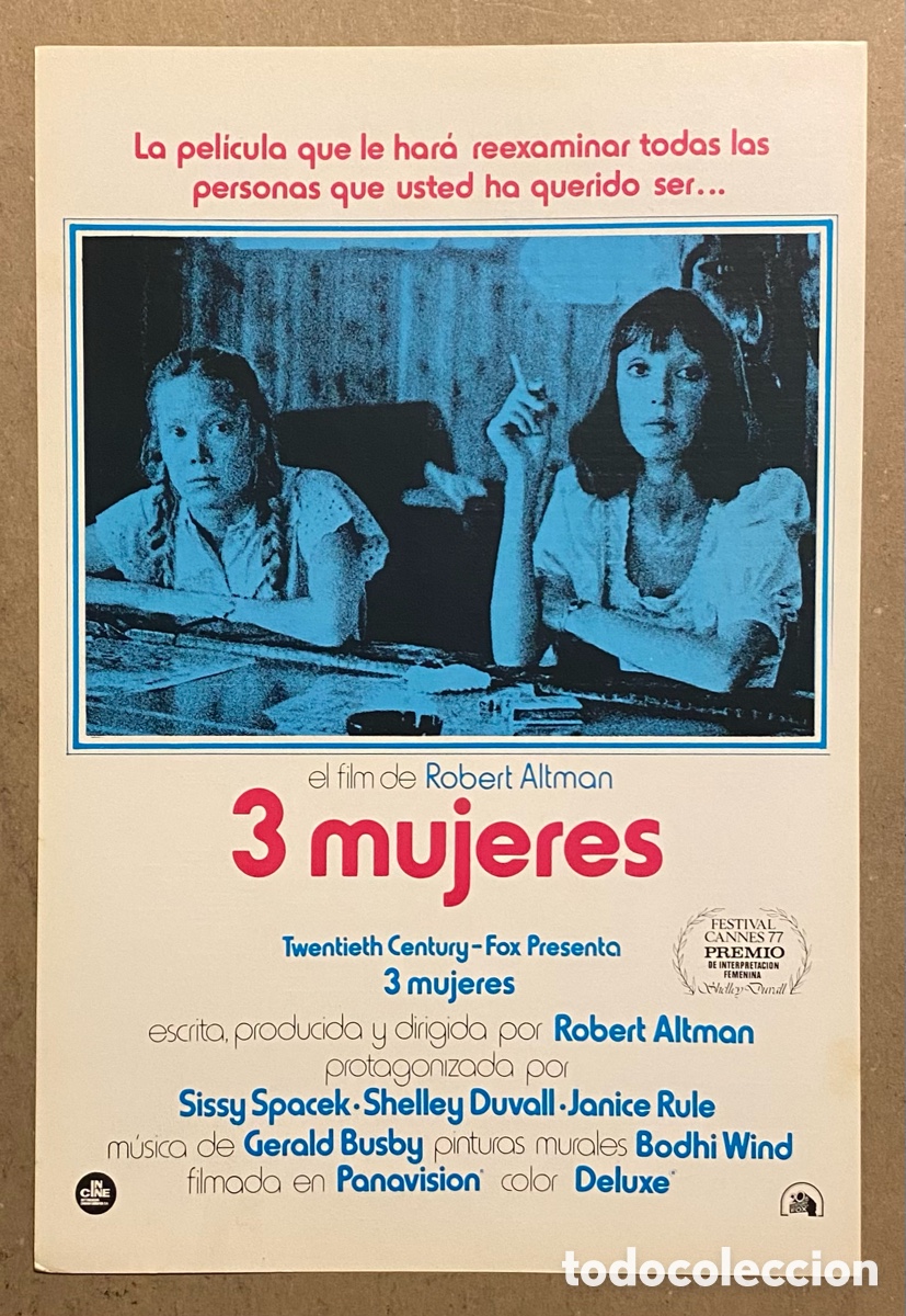 Cinema: 3 MUJERES. GU&Iacute;A PROMOCIONAL PEL&Iacute;CULA ROBERT ALTMAN, SISSY SPACEK,..