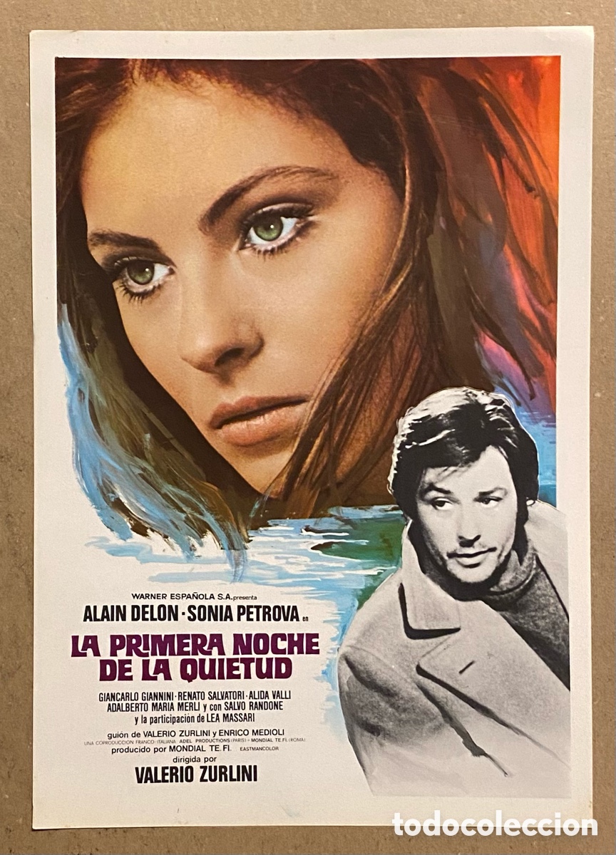 Cinema: LA PRIMERA NOCHE DE LA QUIETUD. GU&Iacute;A PROMOCIONAL PEL&Iacute;CULA ALAIN DELON, SONIA PETROVA,..
