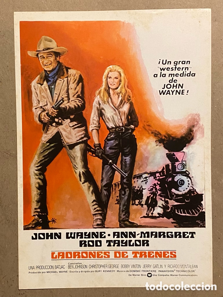 Cinema: LADRONES DE TRENES. GU&Iacute;A PROMOCIONAL PEL&Iacute;CULA JOHN WAYNE, ANN MARGRET, ROD TAYLOR,&hellip;