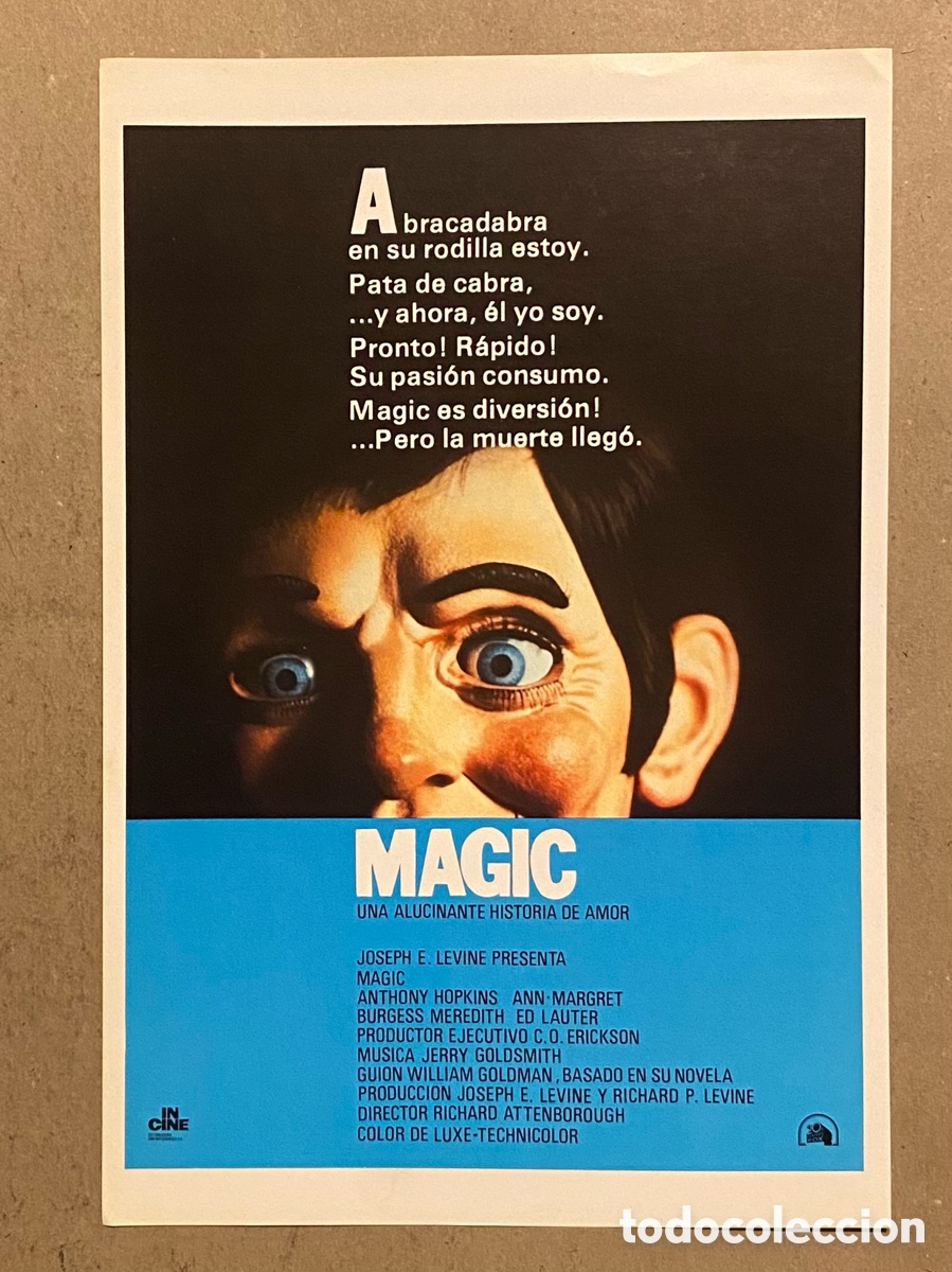 Kino: MAGIC. GU&Iacute;A PROMOCIONAL DE LA PEL&Iacute;CULA DE ANTHONY HOPKINS, ANN MARGRET,&hellip;