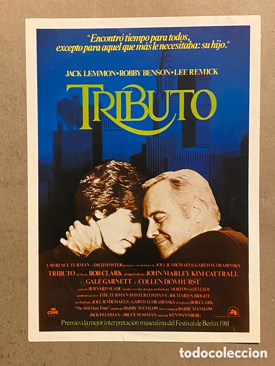 Cine: TRIBUTO. GU&Iacute;A PROMOCIONAL DE LA PEL&Iacute;CULA DE JACK LEMMON, ROBBY BENSON,..