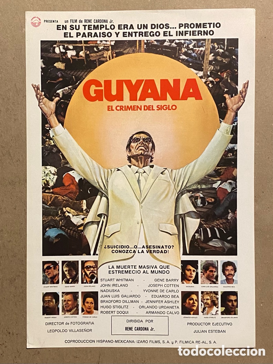Cinema: GUYANA, EL CRIMEN DEL SIGLO. GU&Iacute;A PROMOCIONAL DE LA PEL&Iacute;CULA DE STUART WHITMAN, J.L. GALIARDO,&hellip;