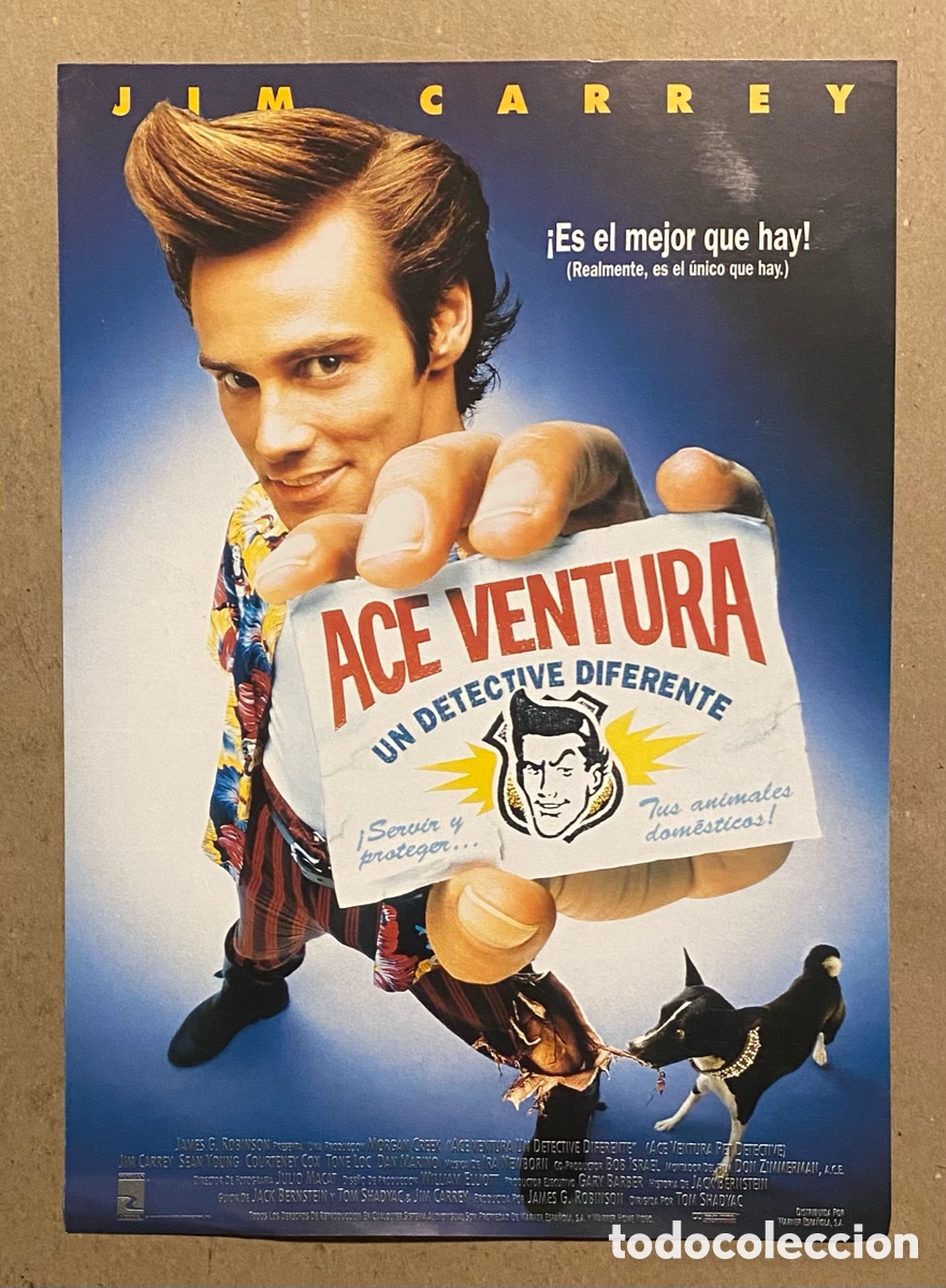 Cinema: ACE VENTURA, UN DETECTIVE DIFERENTE. GU&Iacute;A PROMOCIONAL DE LA PEL&Iacute;CULA DE JIM CARREY.