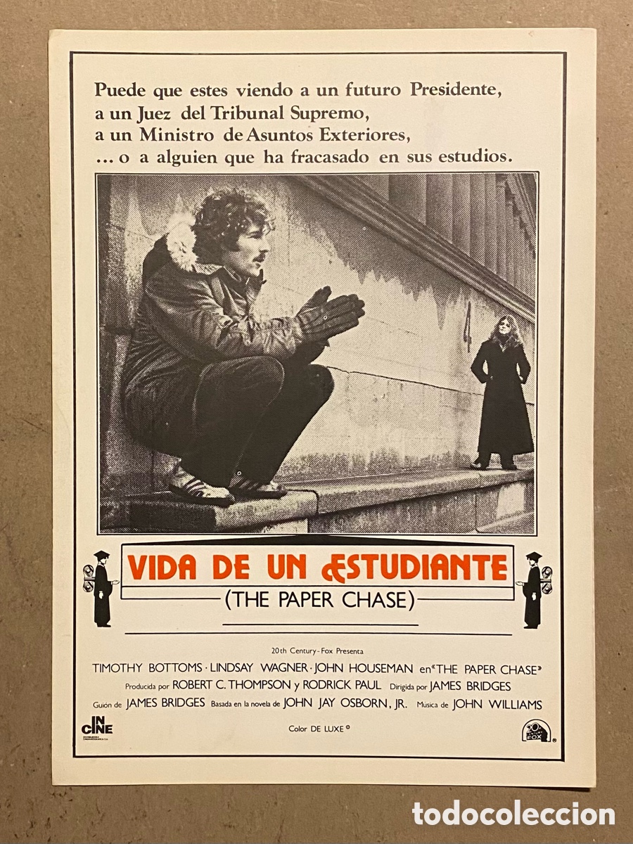 Cinema: VIDA DE UN ESTUDIANTE. GU&Iacute;A PROMOCIONAL DE LA PEL&Iacute;CULA DE JAMES BRIDGES, TIMOTHY BOTTOMS,&hellip;