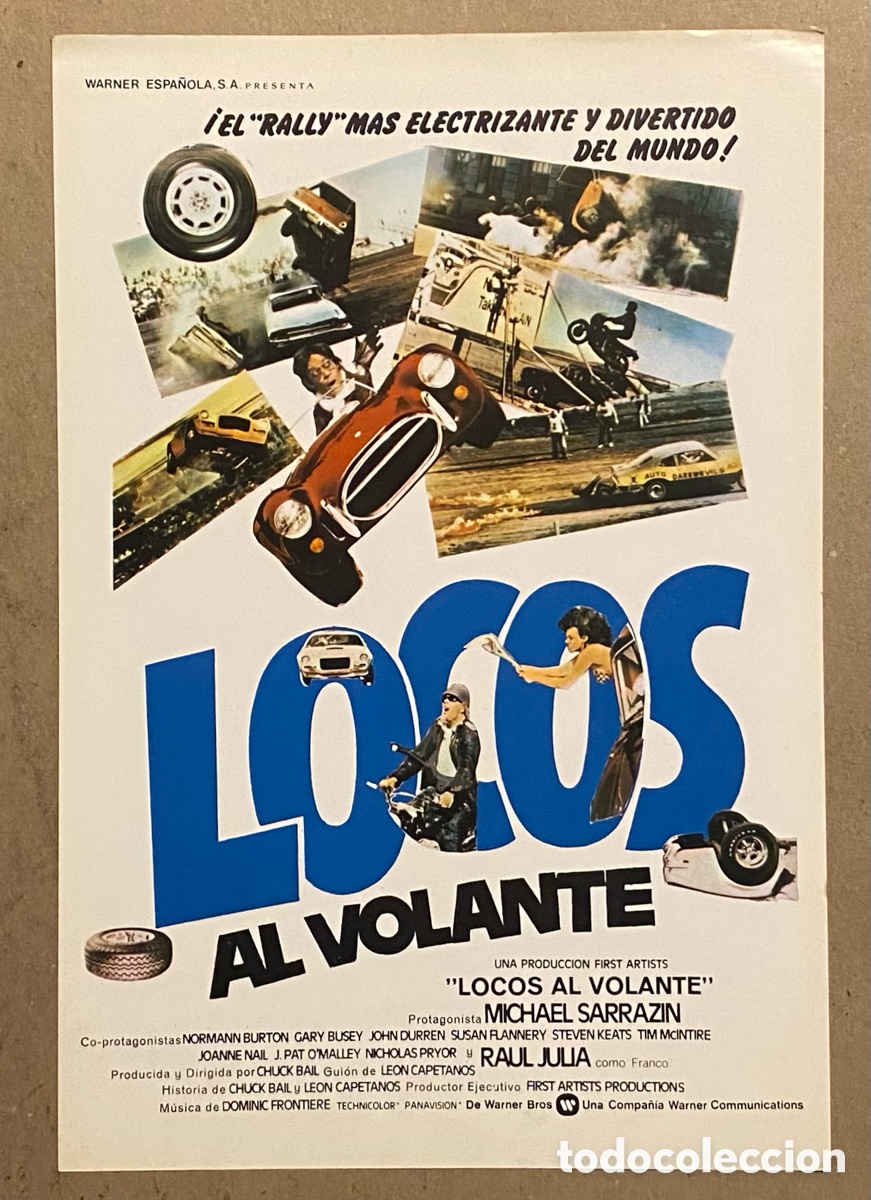 Cinema: LOCOS AL VOLANTE. GU&Iacute;A PROMOCIONAL DE LA PEL&Iacute;CULA DE MICHAEL SARRAZIN, RAUL JULIA,...