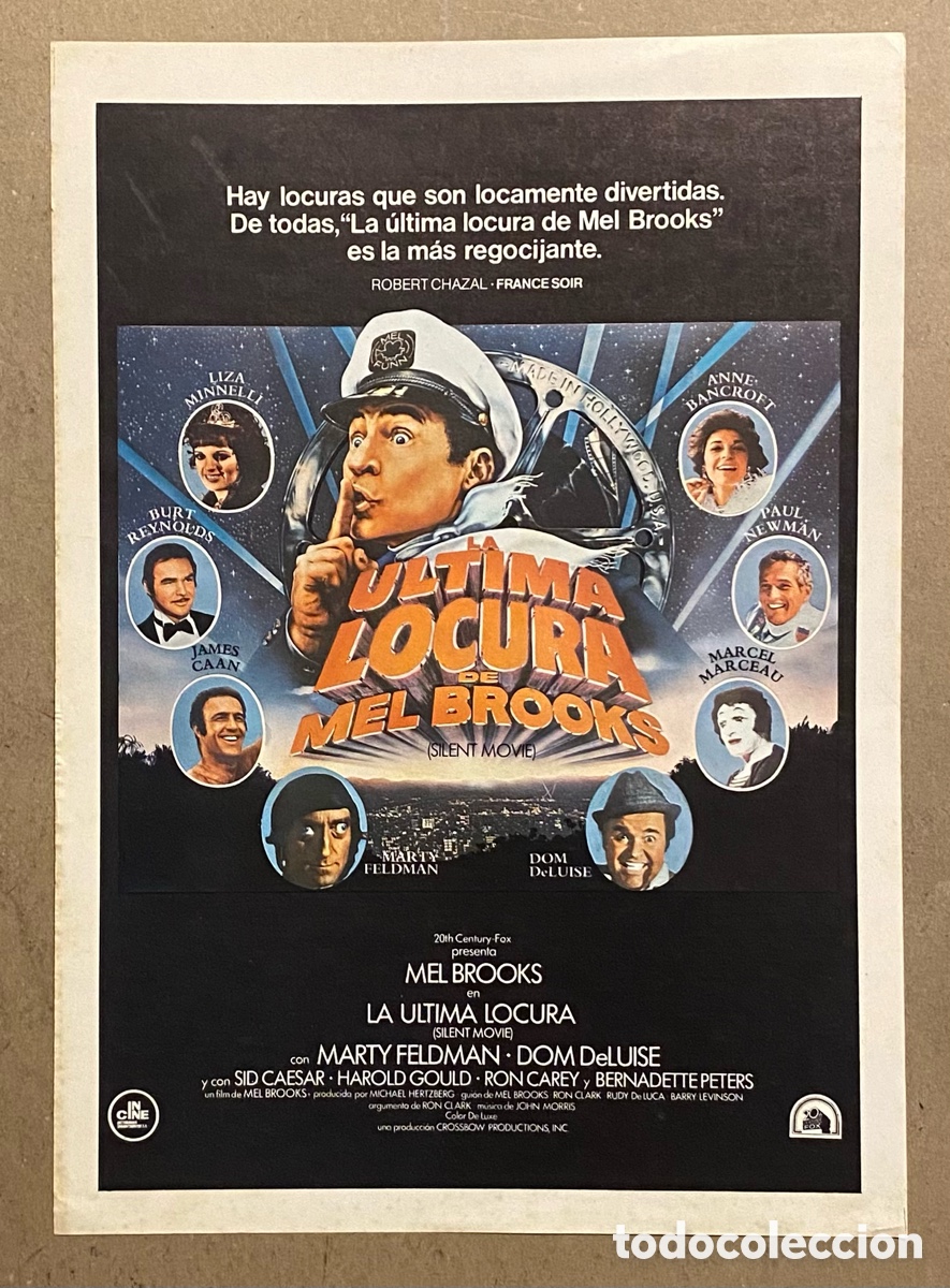 Cine: LA &Uacute;LTIMA LOCURA. GU&Iacute;A PROMOCIONAL DE LA PEL&Iacute;CULA DE MEL BROOKS, LIZA MINNELLI, PAUL NEWMAN,&hellip;