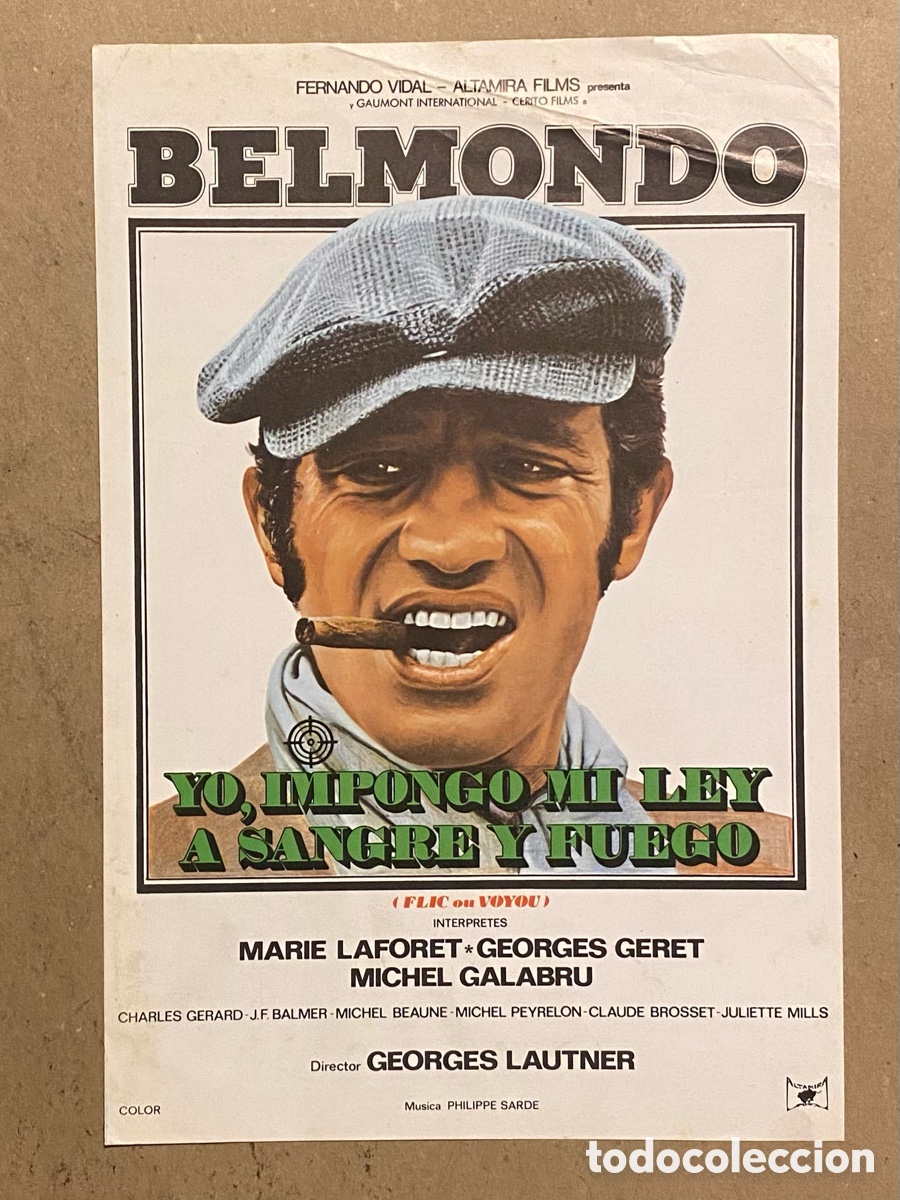 Cin&eacute;ma: YO, IMPONGO MI LEY A SANGRE Y FUEGO. GU&Iacute;A PROMOCIONAL DE LA PEL&Iacute;CULA JEAN PAUL BELMONDO,..