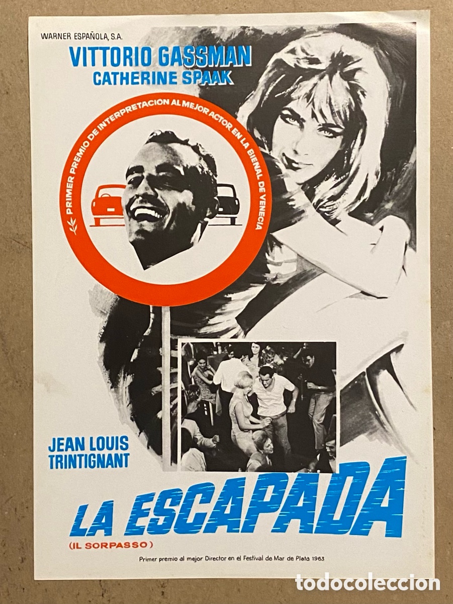 Cinema: LA ESCAPADA. GU&Iacute;A PROMOCIONAL DE LA PEL&Iacute;CULA DE VITTORIO GASSMAN, CATHERINE SPAAK,&hellip;