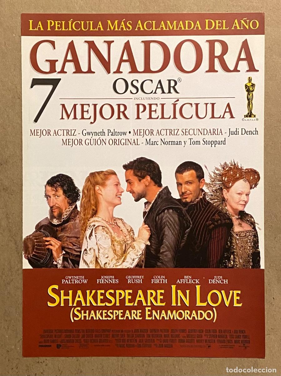 Cinema: SHAKESPEARE IN LOVE. GU&Iacute;A PROMOCIONAL DE LA PEL&Iacute;CULA DE GWYNETH PALTROE, JUDI DENCH&hellip;