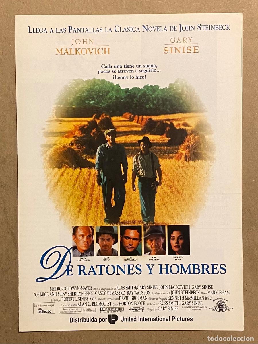 Cinema: DE RATONES Y HOMBRES. GU&Iacute;A PROMOCIONAL DE LA PEL&Iacute;CULA DE JOHN MALKOVICH, GARY SINISE,&hellip;
