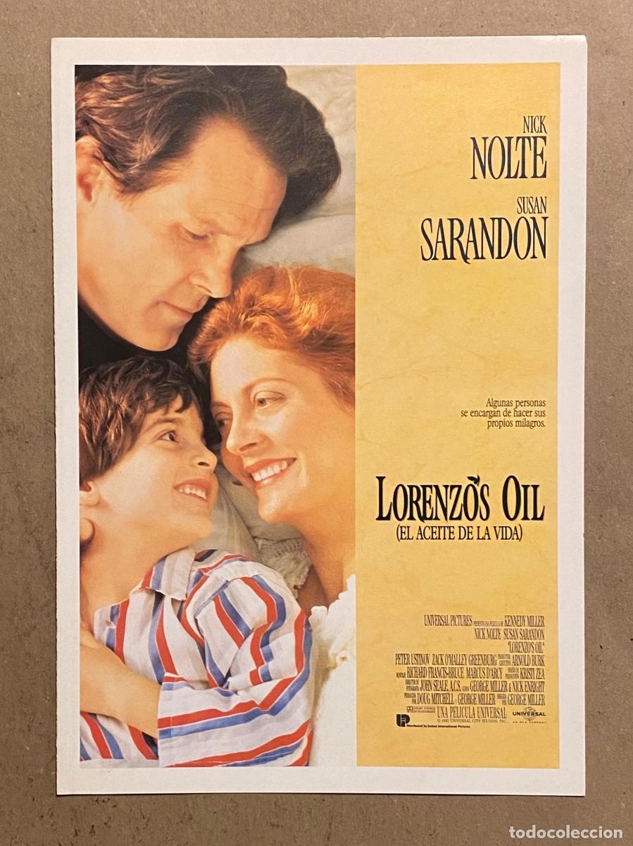 Cinema: LORENZO&rsquo;S OIL (EL ACEITE DE LA VIDA). GU&Iacute;A PROMOCIONAL DE LA PEL&Iacute;CULA DE NICK NOLTE, SUSAN SARANDON,