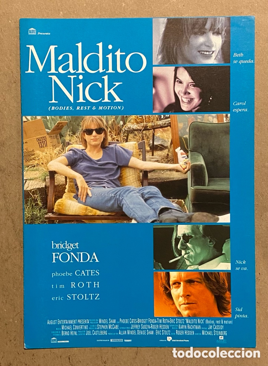 Cinema: MALDITO NICK. GU&Iacute;A PROMOCIONAL DE LA PEL&Iacute;CULA DE BRIDGET FONDA, PHOEBE CATES,&hellip;