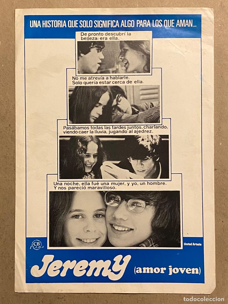 Cinema: JEREMY (AMOR JOVEN). GU&Iacute;A PROMOCIONAL DE LA PEL&Iacute;CULA DE ROBBY BENSON, GLYNNIS O&rsquo;CONNOR,..
