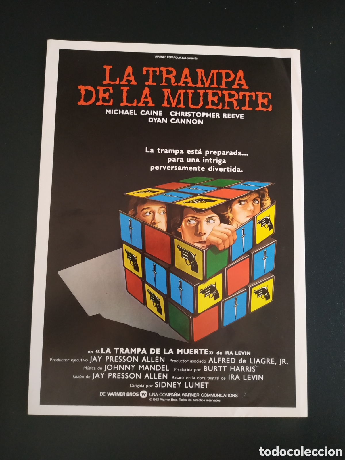 Cinema: LA TRAMPA DE LA MUERTE - MICHAEL CAINE Y CHRISTOPHER REEVE - WARNER BROS - GUIA DE CINE ORIGINAL B69