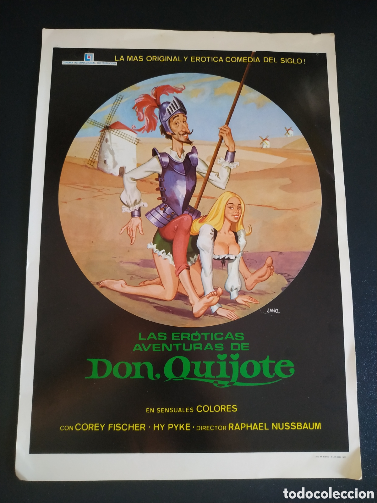 Cine: LAS EROTICAS AVENTURAS DE DON QUIJOTE - COREY FISCHER Y HY PYKE - GU&Iacute;A ORIGINAL DE CINE B65