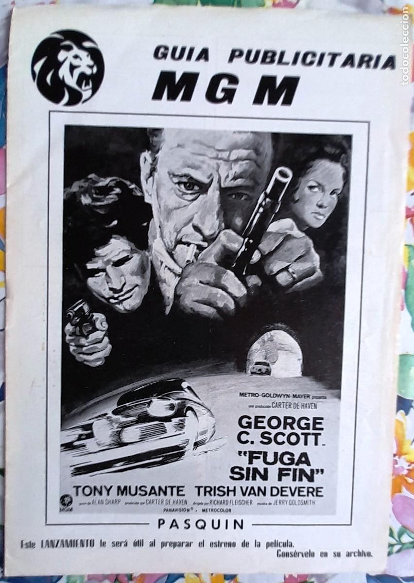 Cine: MGM 'FUGA SIN FIN' GEORGE C. SCOTT TONY MUSANTE TRISH VAN DEVERE - PUBLICIDAD DEL LANZAMIENTO