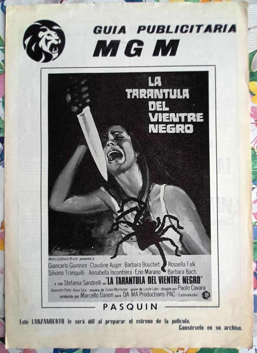 Cine: MGM 'LA TAR&Aacute;NTULA DEL VIENTRE NEGRO' GIANCARLO GIANNINI CLAUDINE AUGER - PUBLICIDAD DEL LANZAMIENTO