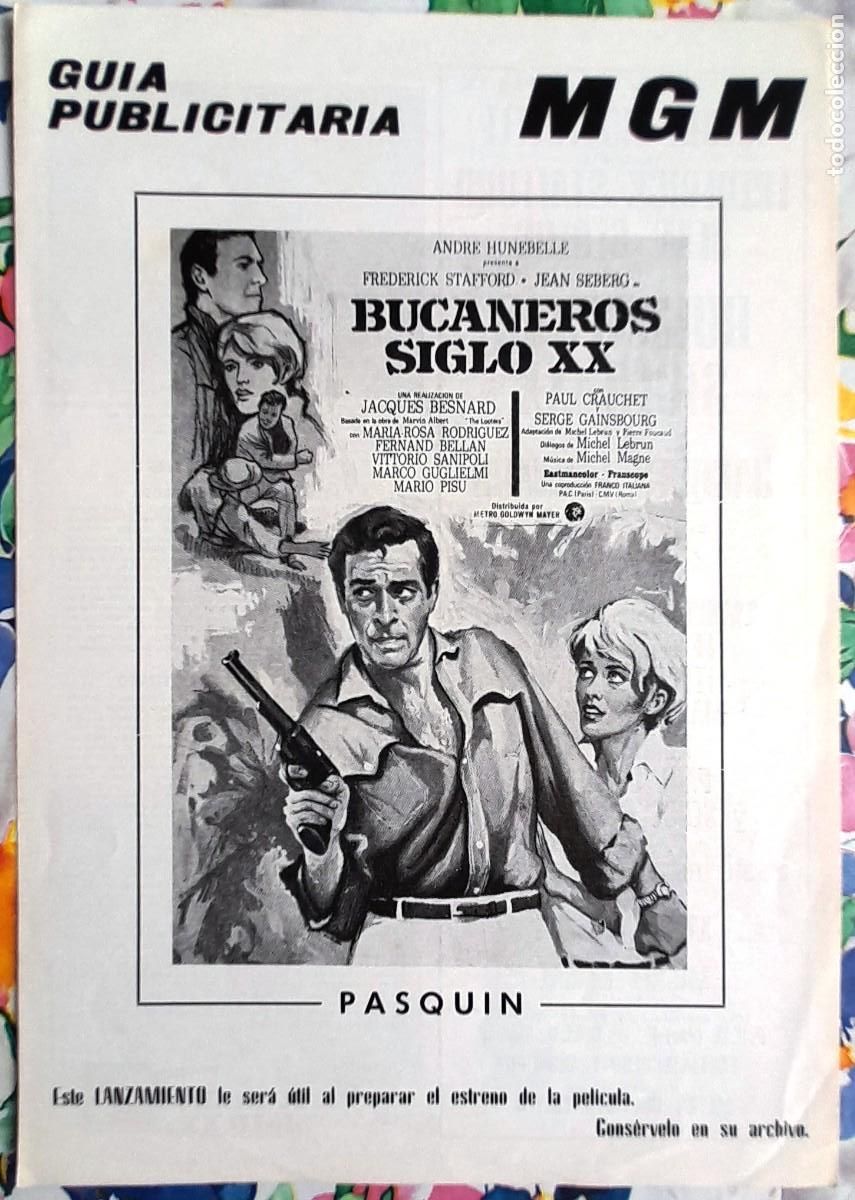 Cine: MGM 'BUCANEROS SIGLO XX' FREDERICK STAFFORD JEAN SEBERG SERGE GAINSBOURG PUBLICIDAD DEL LANZAMIENTO