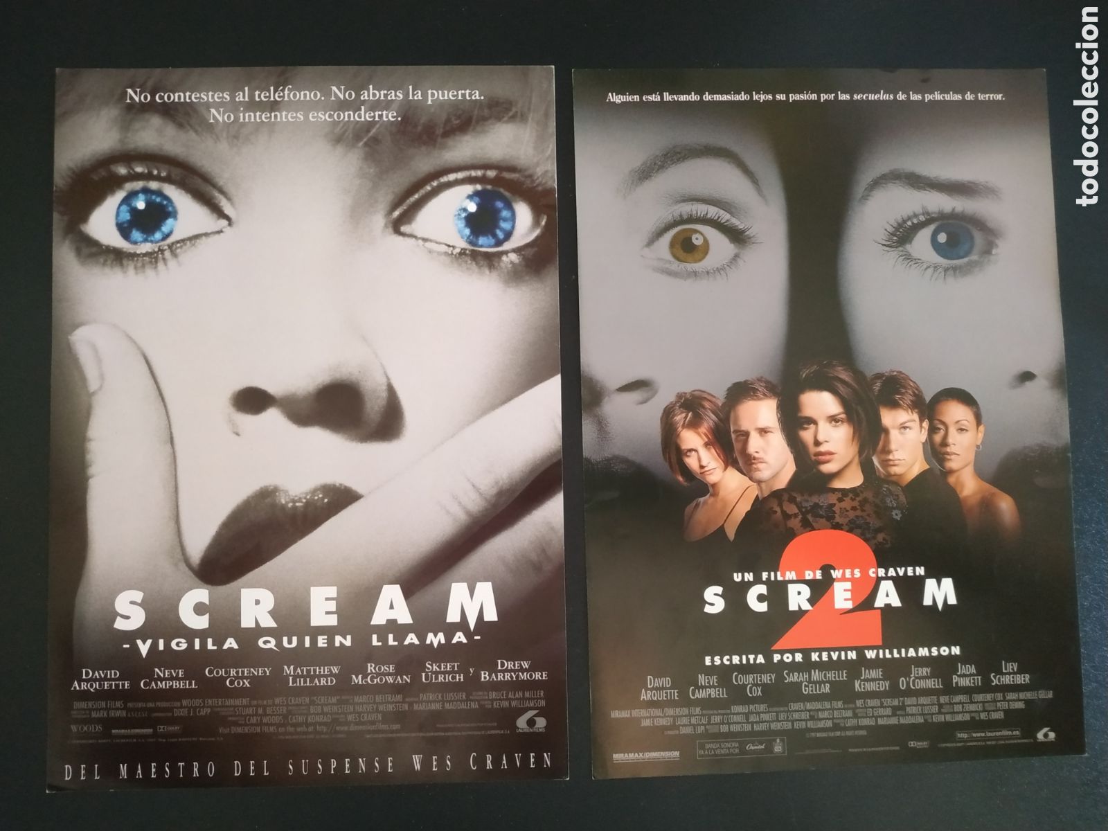 Cinema: SCREAM I Y II - DAVID ARQUETTE NEVE CAMPBELL COURTENEY COX LAUREN FILMS - GU&Iacute;A ORIGINAL DE CINE B74