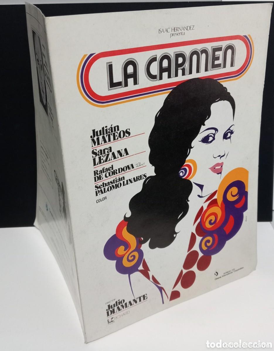 Cine: GU&Iacute;A DOBLE PUBLICITARIA DE CINE. LA CARMEN. JULI&Aacute;N MATEOS, SARA LEZANA...DIRECTOR JULIO DIAMANTE