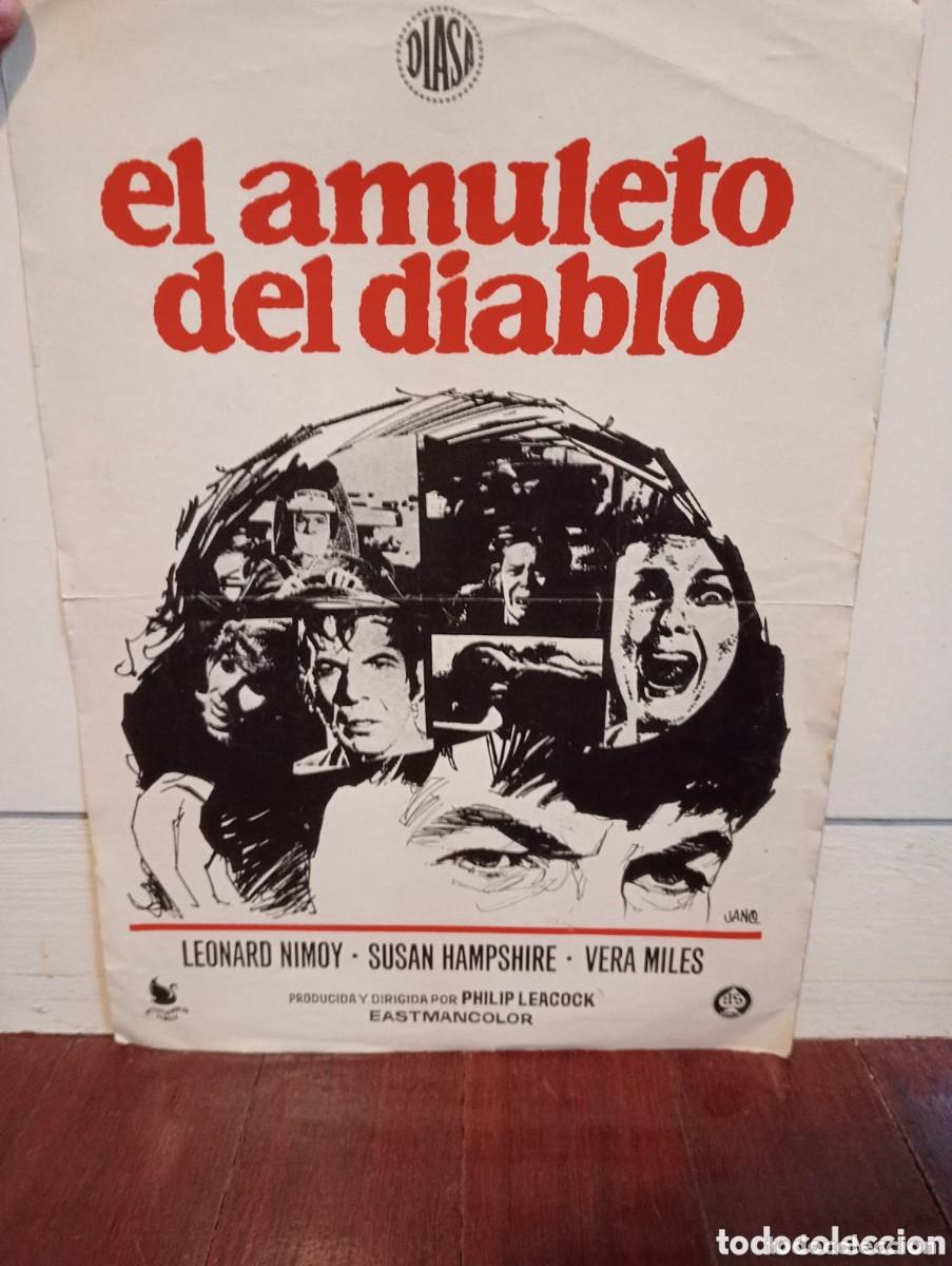 Cine: GU&Iacute;A DOBLE PUBLICITARIA ORIGINAL DE CINE. EL AMULETO DEL DIABLO. GRAFICAS SANTA MARTA 1973