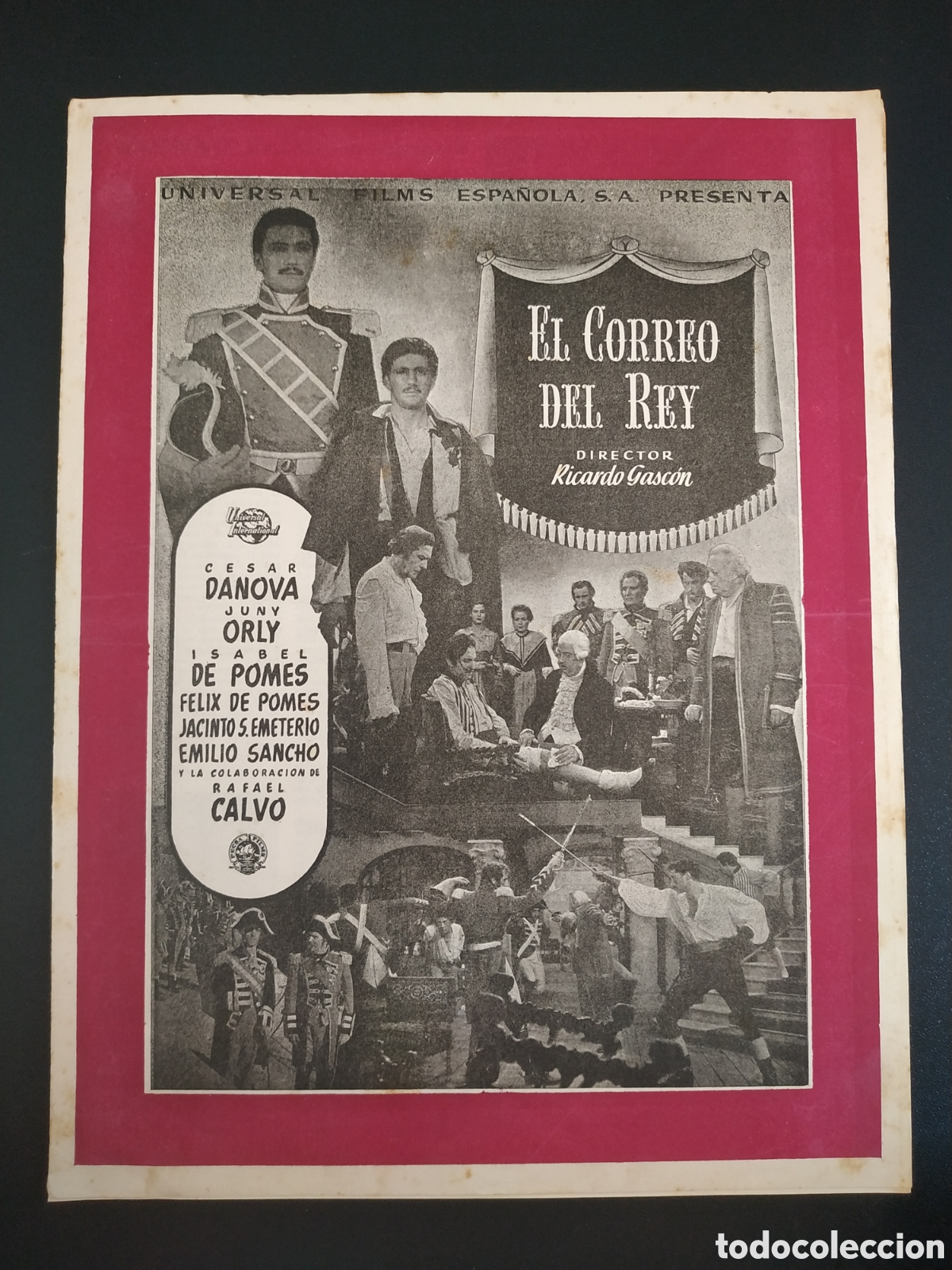 Cinema: EL CORDERO DEL REY - CESAR DANOVA Y JUNY ORLY - UNIVERSAL INTERNATIONAL - GUIA DE CINE ORIGINAL B82