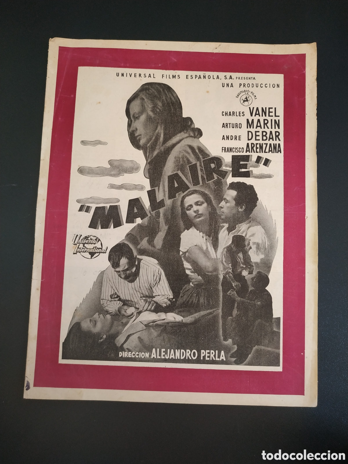 Cinema: MALAIRE - CHARLES VANEL Y ARTURO MARIN - UNIVERSAL INTERNATIONAL - GUIA DE CINE ORIGINAL B82