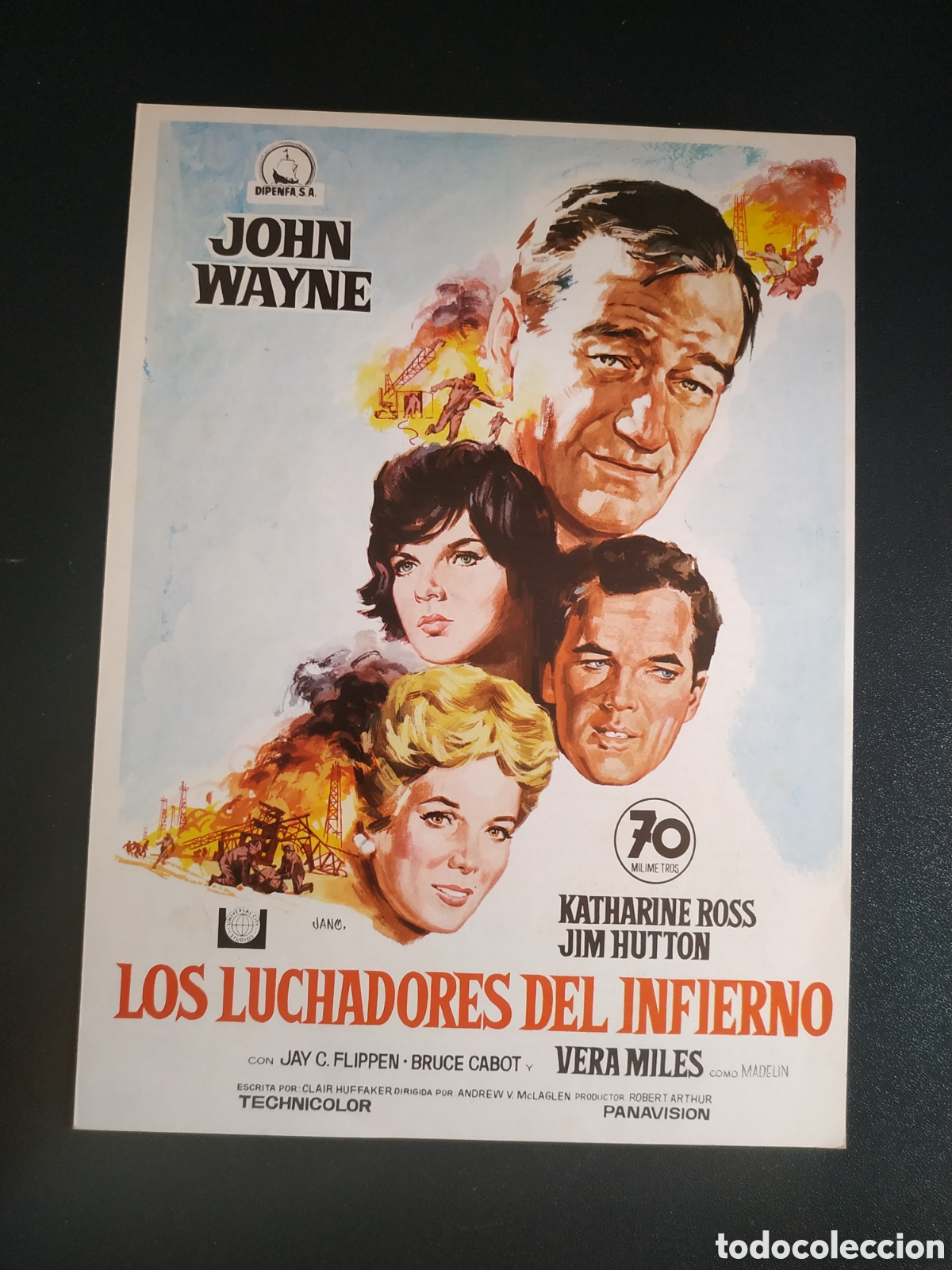Cine: LOS LUCHADORES DEL INFIERNO - JOHN WAYNE Y KATHARINE ROSS - DIPENFA - GUIA DE CINE ORIGINAL B90