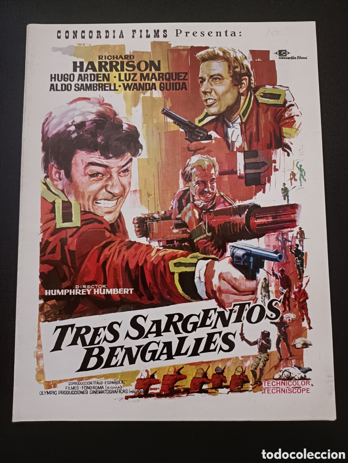Kino: TRES SARGENTOS BENGALIES-RICHARD HARRISON-HUGO ARDEN-HUMP- GUIA DE CINE ORIGINAL SS 98