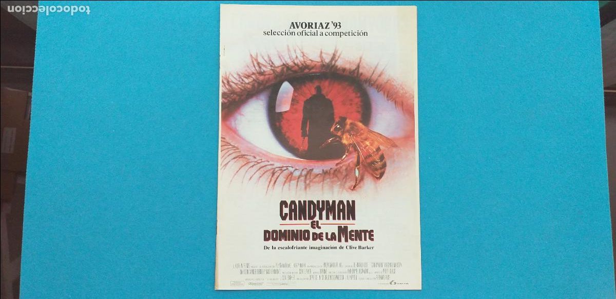 Cine: Guia. 8 p&aacute;ginas. Candyman, el dominio de la mente. Con: Virginia Madsen, Tony Todd.
