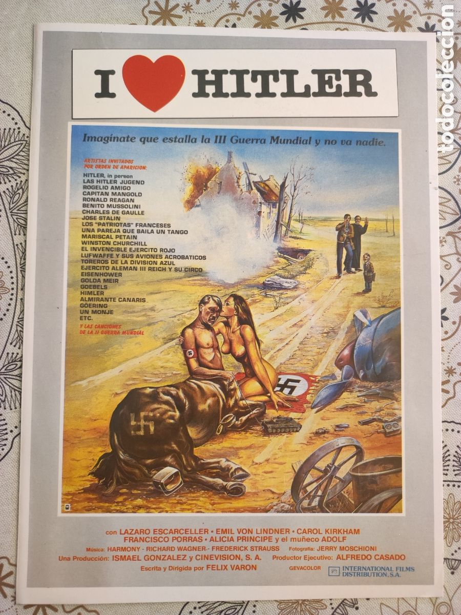 Cinema: PROGRAMA DE MANO D&Iacute;PTICO - I LOVE HITLER (YO AMO A HITLER) - ISMAEL GONZ&Aacute;LEZ (1984) - &iexcl;RARO!