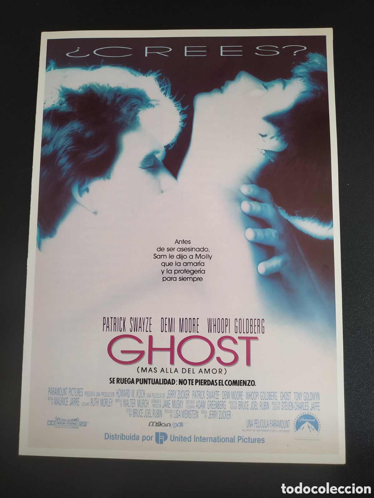 Cine: GHOST - PATRICK SWAYZE DEMI MOORE Y WHOPPI GOLDBERG - PARAMOUNT - GUIA DE CINE ORIGINAL B94
