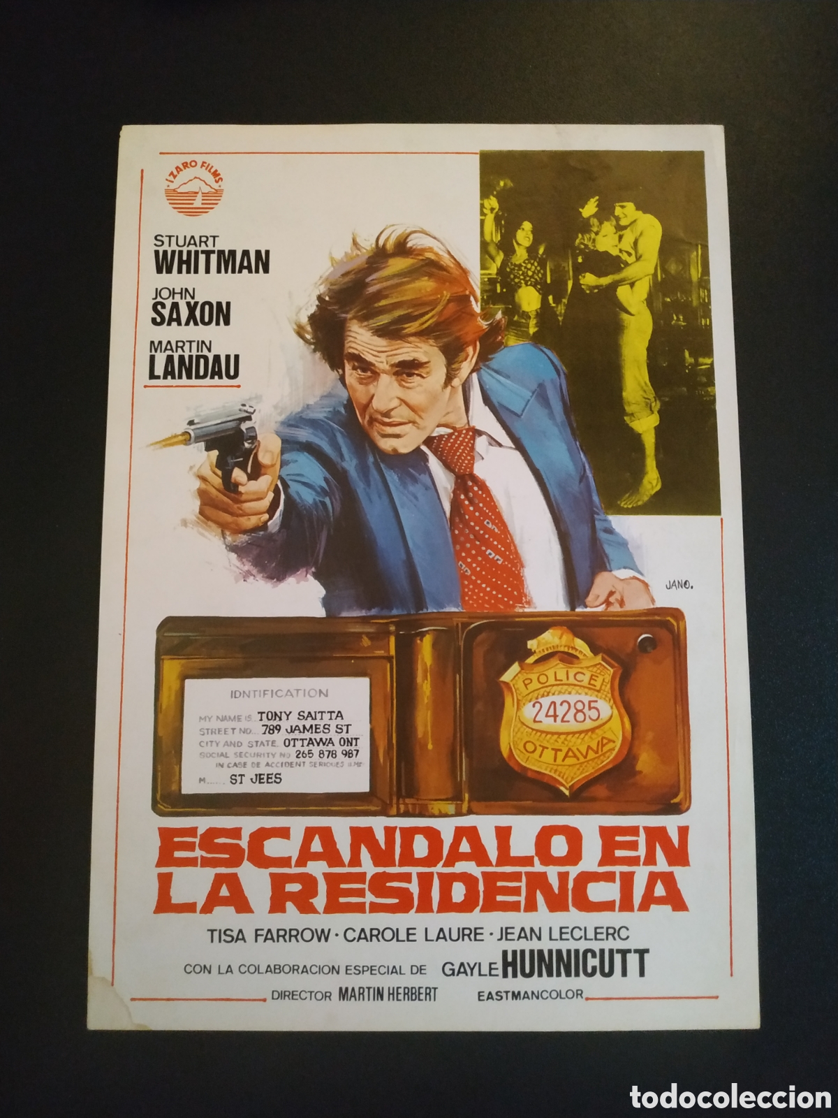 Cine: ESCANDALO EN LA RESIDENCIA - STUART WHITMAN Y JOHN SAXON - IZARO FILMS - GUIA DE CINE ORIGINAL B108