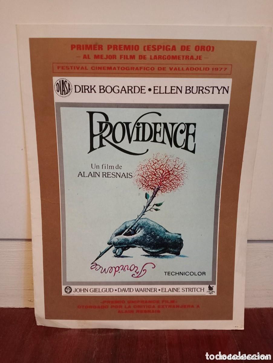 Cine: GU&Iacute;A DOBLE PUBLICITARIA ORIGINAL DE CINE. PROVIDENCE. UN FILM DE ALAIN RESNAIS. DIRK BOGARDE... 1977