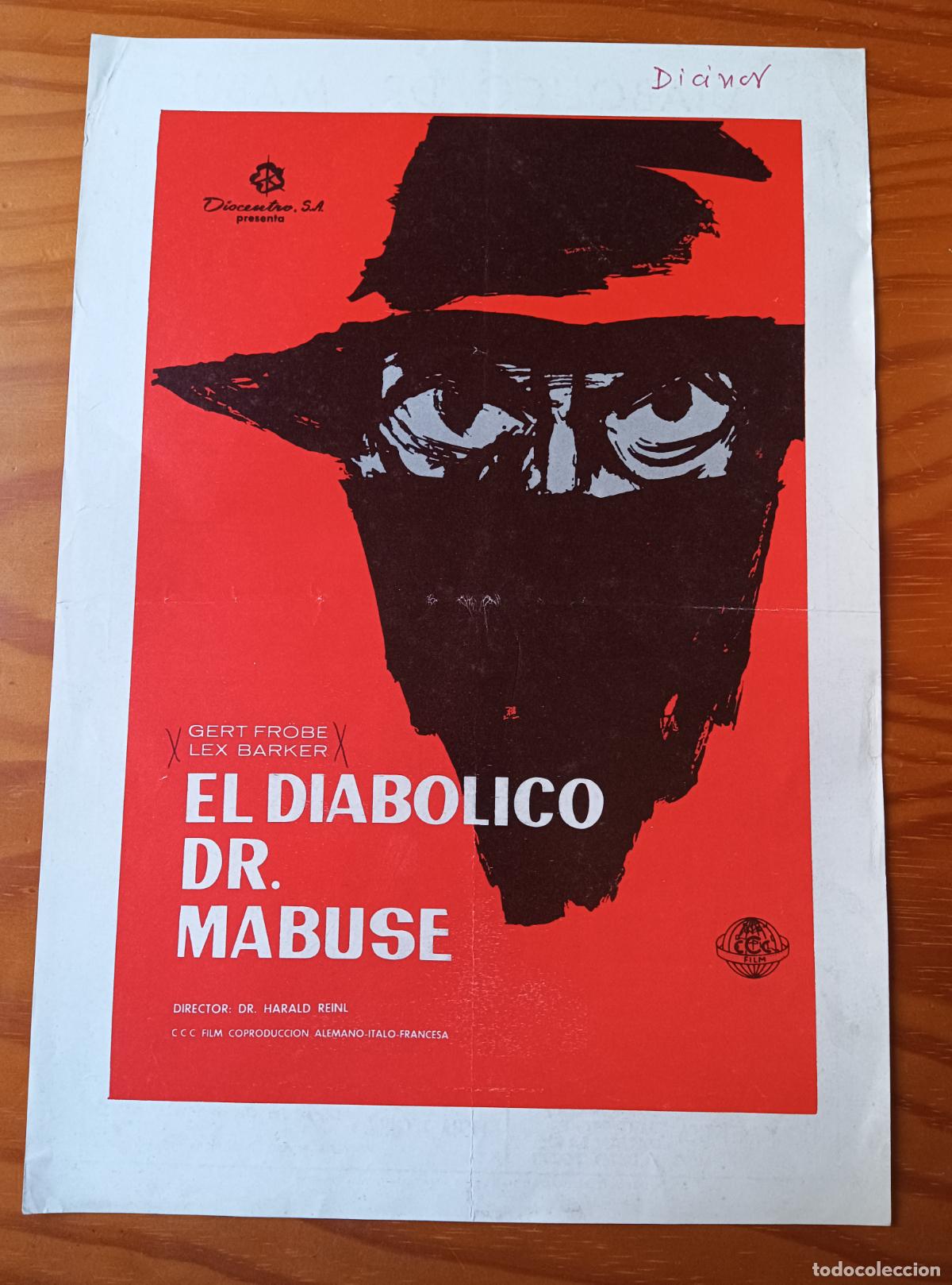 Cine: EL DIABOLICO DR. MABUSE con Gert Fr&ouml;be, Lex Barker... GUIA PUBLICITARIA DISTRIBUIDORES