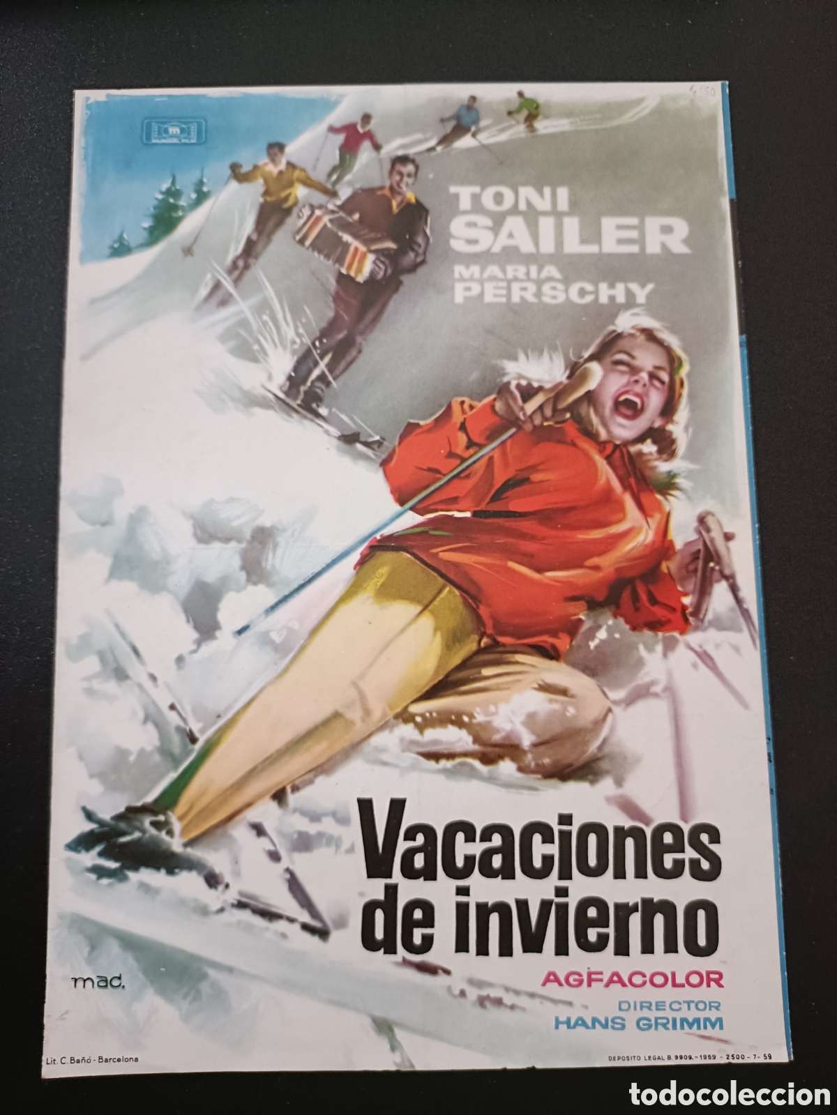 Cine: VACACIONES DE INVIERNO - TONI SAILER - MARIA PERSCHY - GU&Iacute;A ORIGINAL DE CINE - B113
