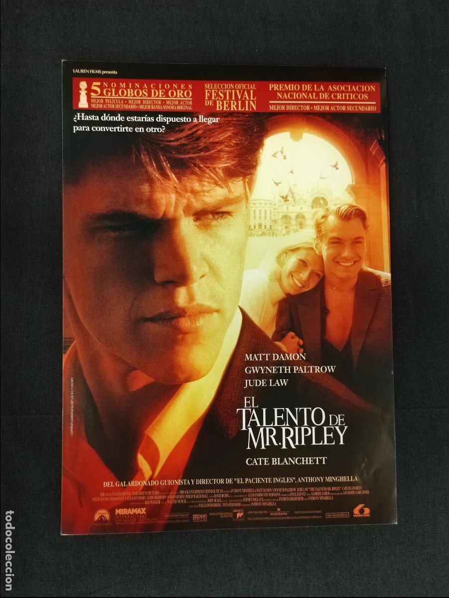 Cinema: GUIA SENCILLA - EL TALENTO DE MR. RIPLEY - MATT DAMON -