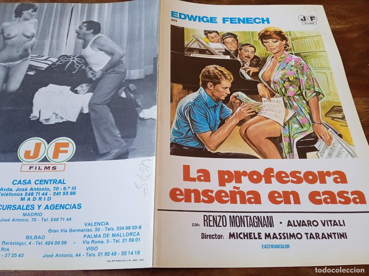 Cine: La Profesora ense&ntilde;a en casa - Edwige Fenech, Alvaro Vitali - Guia original JF Films 1979