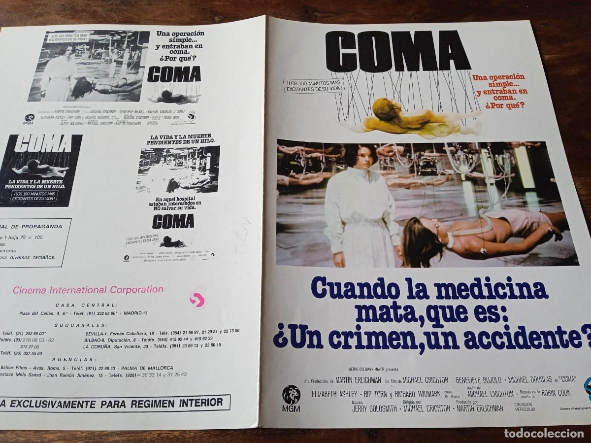 Cinema: Coma - Michael Douglas, Genevieve Bujold, Ed Harris, Rip Torn - Guia original C.I.C 1978